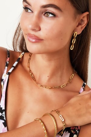 Klobiges Kettenarmband Goldfarbe Edelstahl h5 Bild3